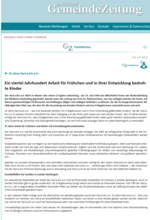 01. Februar 2022 - Ein viertel Jahrhundert Arbeit für Frühchen und in ihrer Entwicklung bedrohte Kinder
